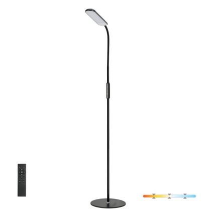 Dimbare LED Staande lamp TEILO LED/10W/230V 3000/4000/6500K zwart + afstandsbediening