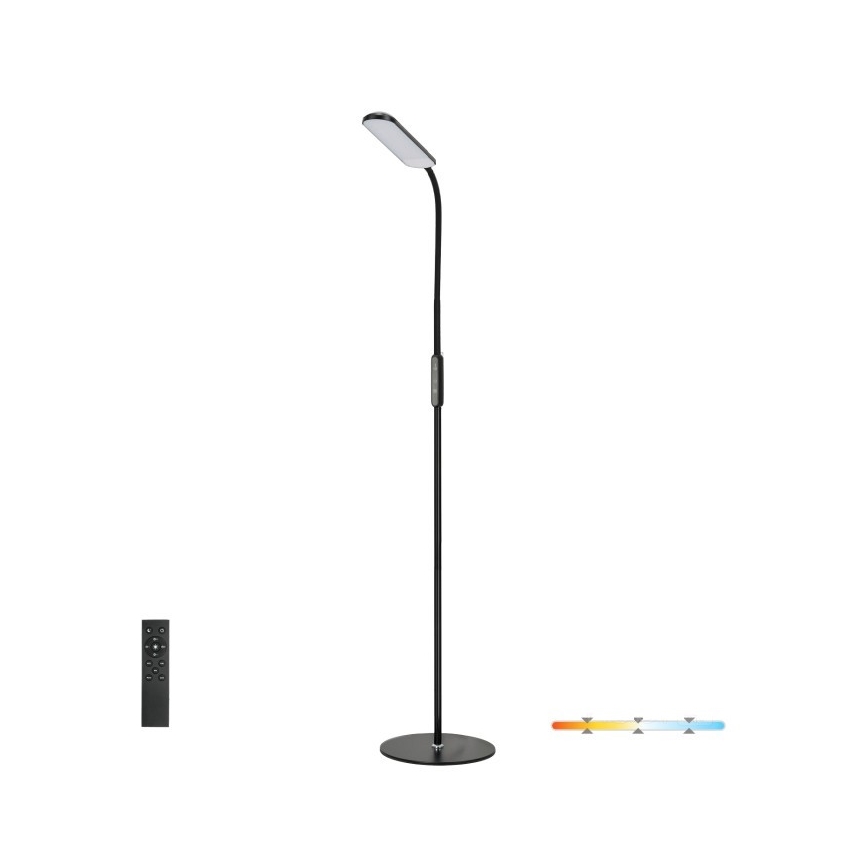 Dimbare LED Staande lamp TEILO LED/10W/230V 3000/4000/6500K zwart + afstandsbediening