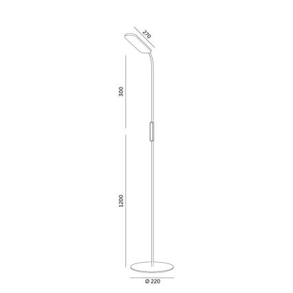Dimbare LED Staande lamp TEILO LED/10W/230V 3000/4000/6500K zwart + afstandsbediening