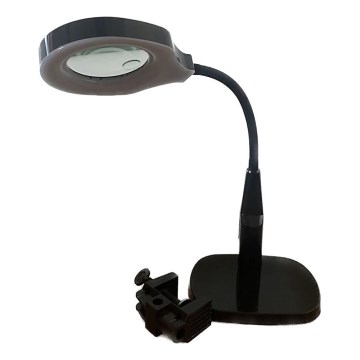 Dimbare LED tafellamp met bifocale loep LED/6W/230V 6000-7000K zwart