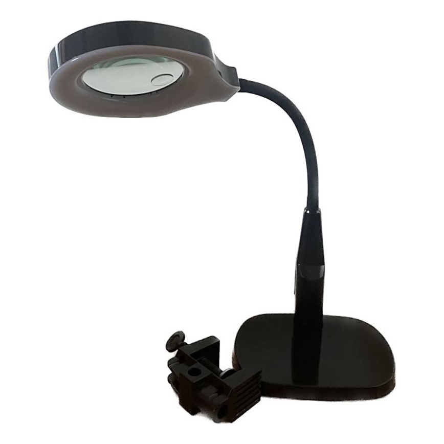 Dimbare LED tafellamp met bifocale loep LED/6W/230V 6000-7000K zwart