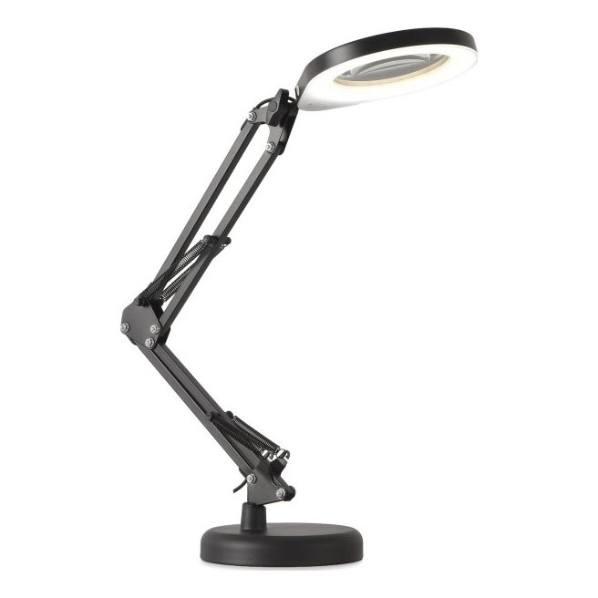 Dimbare LED tafellamp met een vergrootglas ​ 2in1 AURIQ LOUPE LED/10W/5V 3000/4000/6500K zwart