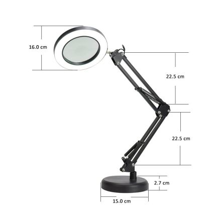 Dimbare LED tafellamp met een vergrootglas ​ LED/10W/230V 3000/4500/6000K