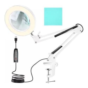Dimbare LED tafellamp met een vergrootglas ​ LED/6W/5V 3000K/4000K/6000K wit