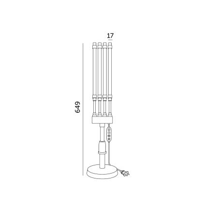 LED Dimbaar flexibel tafellamp voor het kweken van planten VITARO 4xLED/10W/230V zwart