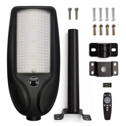 LED dimbare zonne-straatlamp met sensor VENICE LED/200W/3,2V 12000 mAh IP65 zwart + afstandsbediening