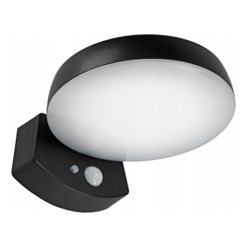Dimbare LED-zonne-wandlamp met sensor LED/3W/3,7V 1800 mAh IP54 zwart