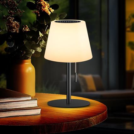 Dimbare LED-zonnelamp LED/2W/5V USB 1200 mAh IP44 wit/zwart