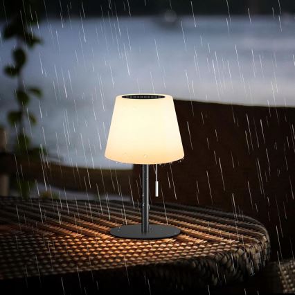 Dimbare LED-zonnelamp LED/2W/5V USB 1200 mAh IP44 wit/zwart