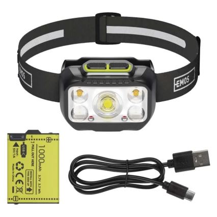 Dimbare oplaadbare hoofdlamp LED/3xAAA/1000 mAh 3,7V
