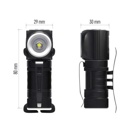 Dimbare oplaadbare hoofdlamp LED/800 mAh 3,7V
