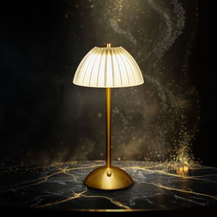 Dimbare oplaadbare LED-tafellamp PARIS LED/2W/5V 2700K/4000K/6500K 800 mAh goudkleurig