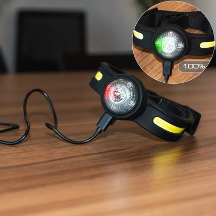 Dimbare oplaadbare LED-hoofdlamp met rood licht LED/5V IPX4 550 lm 600 mAh