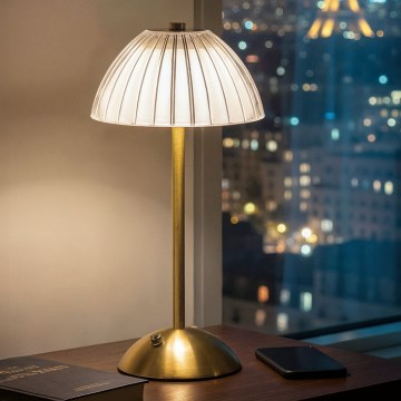 Dimbare oplaadbare LED-tafellamp PARIS LED/2W/5V 2700K/4000K/6500K 800 mAh goudkleurig