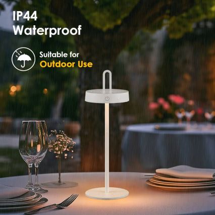 LED dimbare oplaadbare touch-tafellamp voor buiten SHINE LED/1,5W/3,7V 3000 mAh IP44 wit