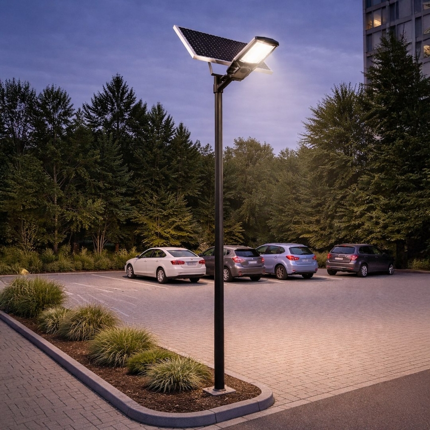 Dimbare LED-straatlamp met sensor en zonnepaneel KOBRA LED/400W/3,2V 24000 mAh IP65 antraciet + afstandsbediening