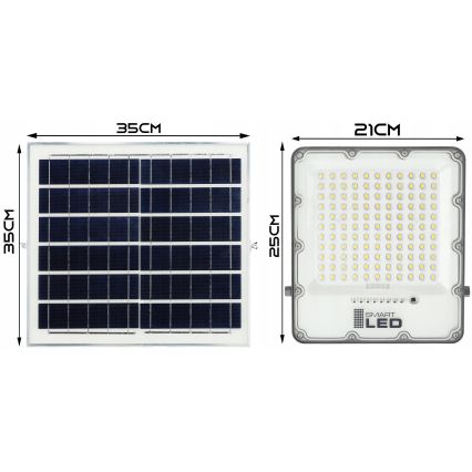 Dimbare LED-zonneschijnwerper LED/150W/3,2V 5000K 15000 mAh IP65 zwart + afstandsbediening
