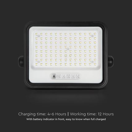 Dimbare LED-zonne-schijnwerper LED/200W/3,2V 2000-8000K IP65 10000 mAh zwart + afstandsbediening