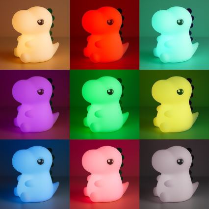 Veilleuse tactile rechargeable LED RGBW dimmable pour enfants DINO LED/1W/5V 1200 mAh