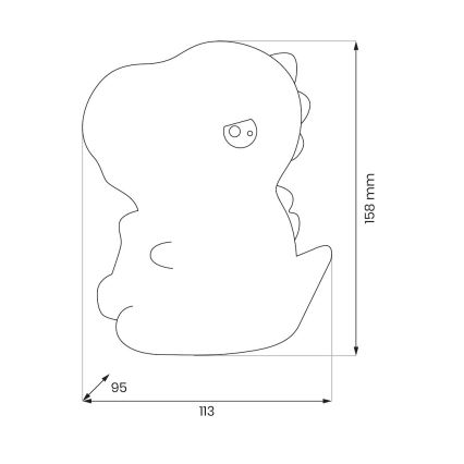 Veilleuse tactile rechargeable LED RGBW dimmable pour enfants DINO LED/1W/5V 1200 mAh