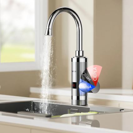 Doorstroomwaterverwarmer met LED scherm 3000W/230V IPX4 roestvrij
