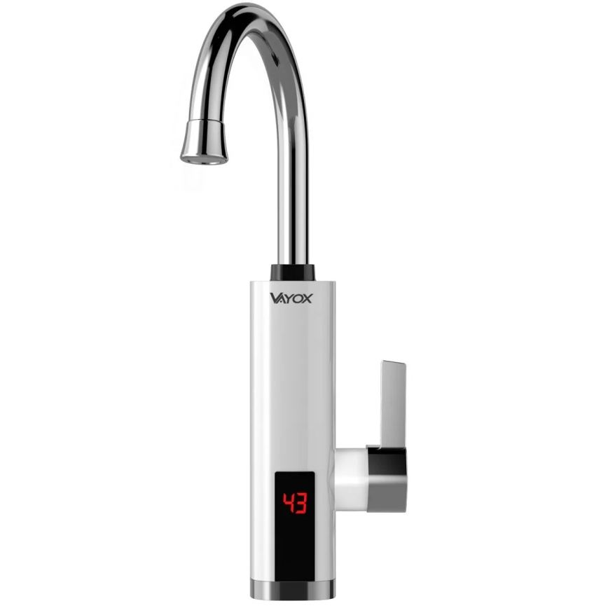 Doorstroomwaterverwarmer met LED scherm 3000W/230V IPX4 wit
