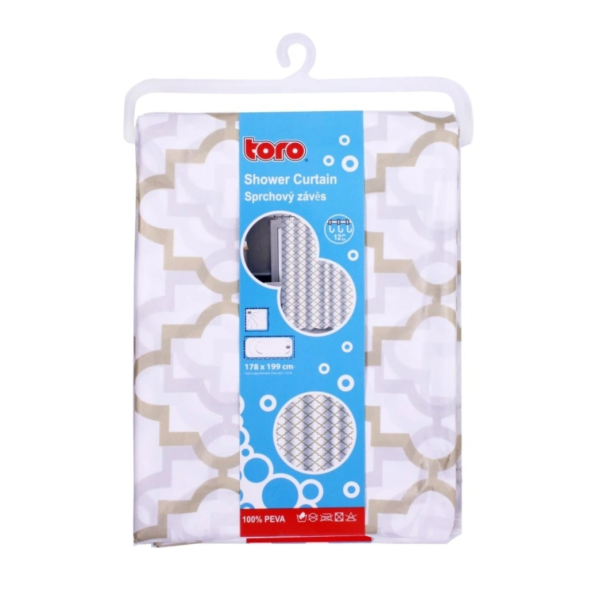 Douche gordijn TORO EASY 178x199 cm wit/geel