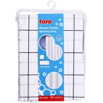 Douche gordijn TORO EASY 178x199 cm wit/zwart