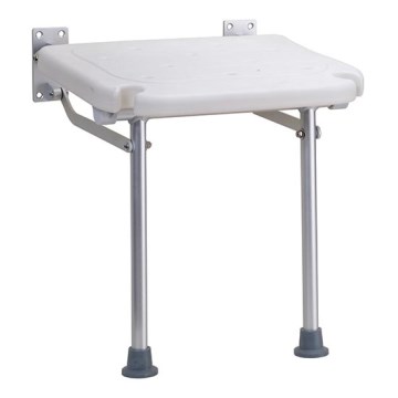 Douchezitje 40x43 cm zilver/wit