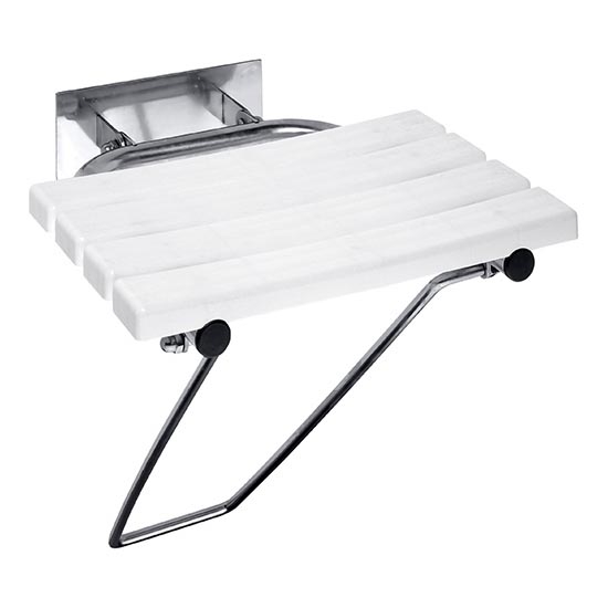 Douchezitje 44 x 46 cm, roestvrij staal/zilver