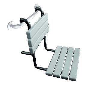 Douchezitje 44x50 cm zilver/wit