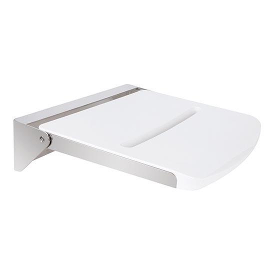 Douchezitje 46,2x12 cm zilver/wit