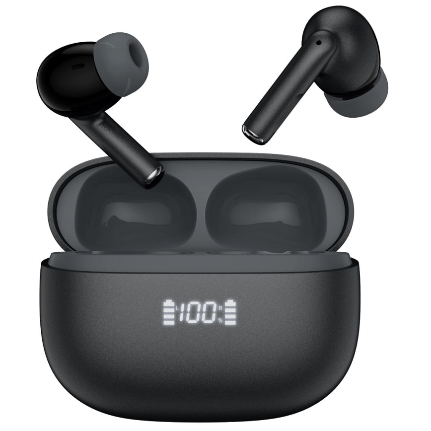 Draadloos earphones met ANC+ENC 300mAh zwart