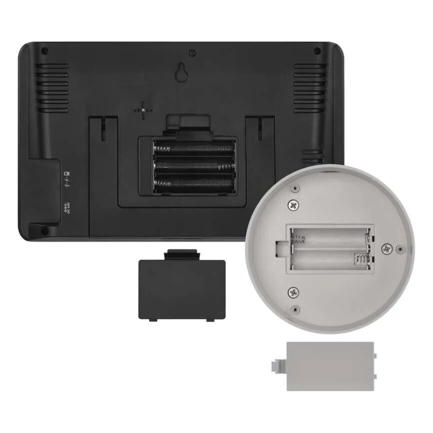 Draadloos weerstation met kleuren LCD-scherm en pluviometer 3xAAA zwart