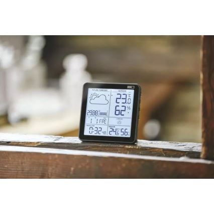 Draadloos weerstation met wekker 3xAA + 2xAAA zwart