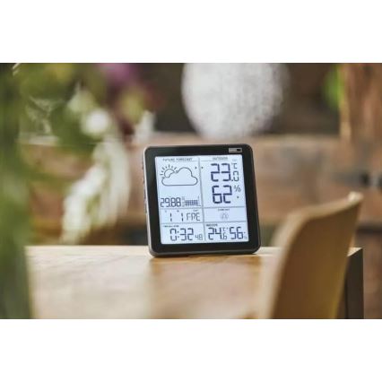 Draadloos weerstation met wekker 3xAA + 2xAAA zwart