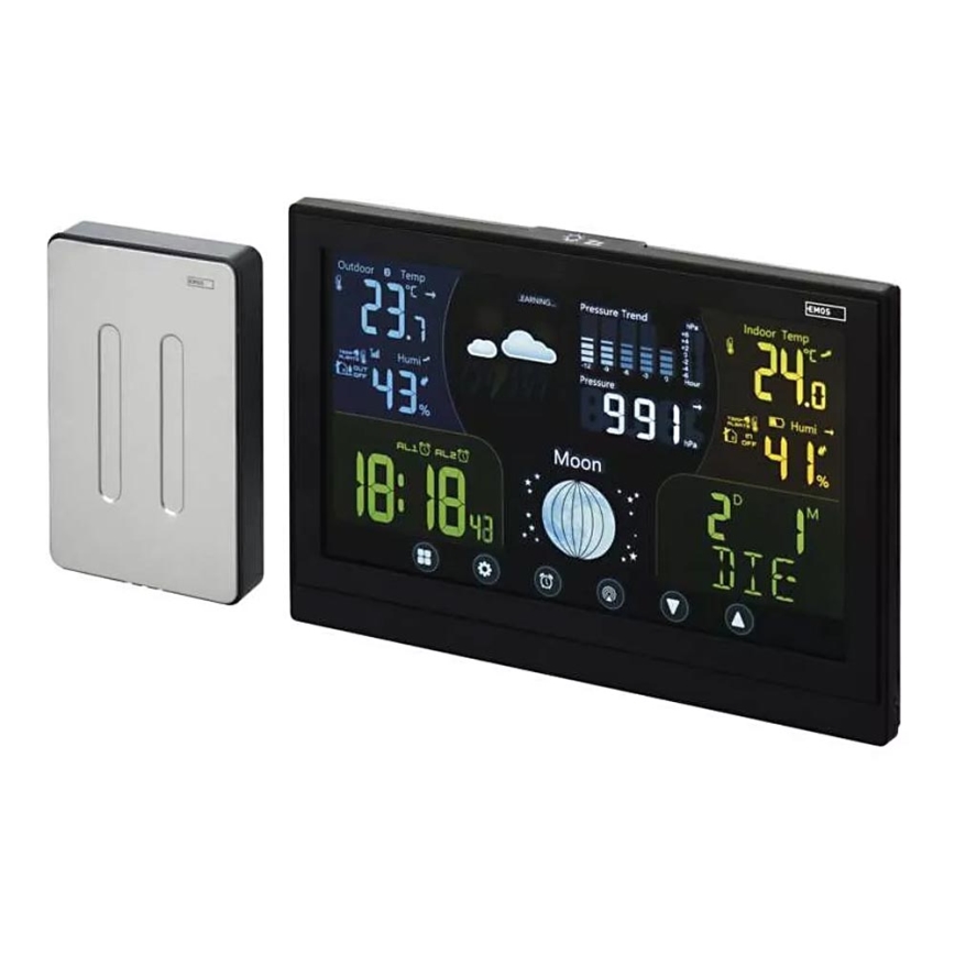 Draadloos weerstation met wekker 3xAAA/5V + 2xAAA zwart