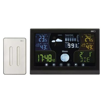 Draadloos weerstation met wekker 3xAAA/5V + 2xAAA zwart