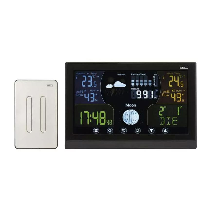 Draadloos weerstation met wekker 3xAAA/5V + 2xAAA zwart