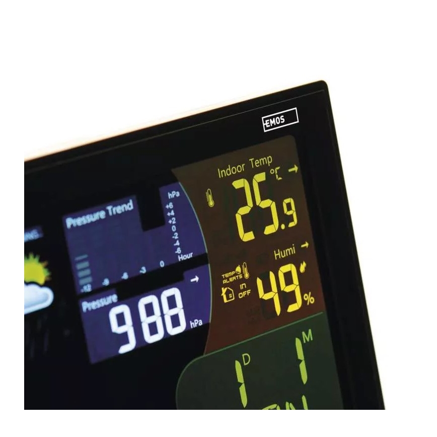 Draadloos weerstation met wekker 3xAAA/5V + 2xAAA zwart