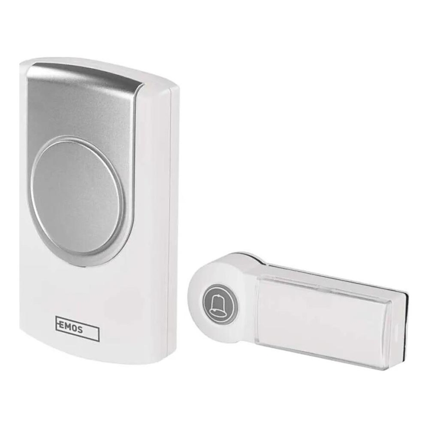 Draadloze deurbel 3xAA/1xCR2032 IP44 wit/zilver