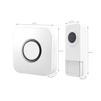 Draadloze deurbel 3xAAA/1xA23 IP55 wit