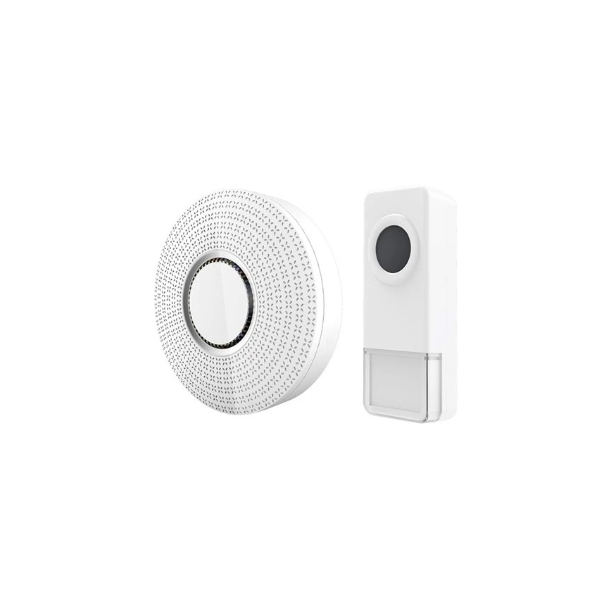 Draadloze deurbel met stekker 230V/1xA23 IP55 wit