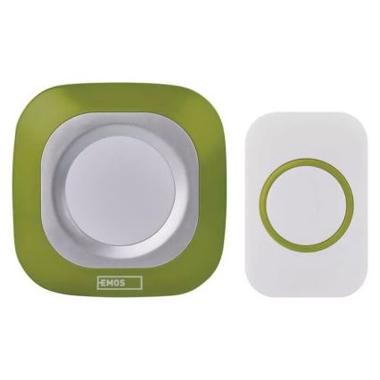 Draadloze deurbel met stekker 230V + 1xCR2032 IP44 groen