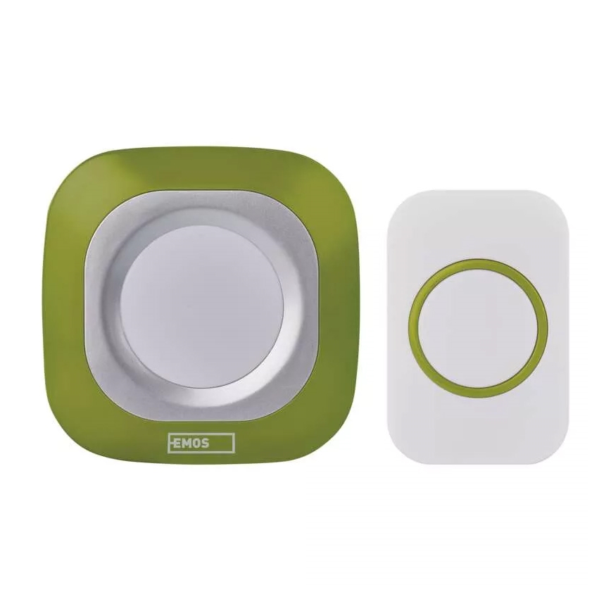 Draadloze deurbel met stekker 230V + 1xCR2032 IP44 groen