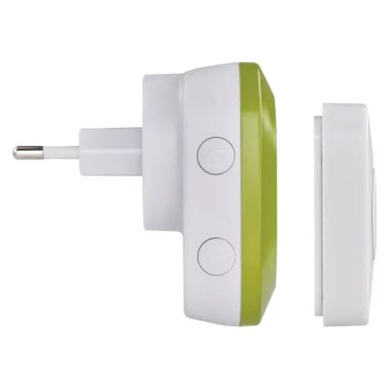 Draadloze deurbel met stekker 230V + 1xCR2032 IP44 groen
