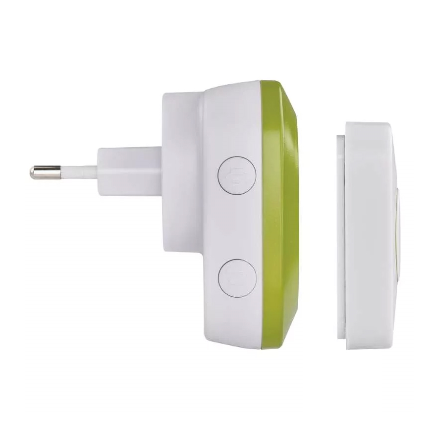 Draadloze deurbel met stekker 230V + 1xCR2032 IP44 groen