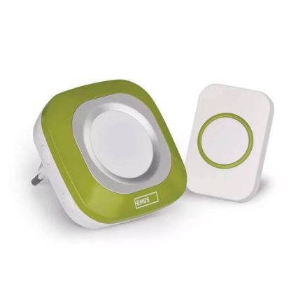 Draadloze deurbel met stekker 230V + 1xCR2032 IP44 groen
