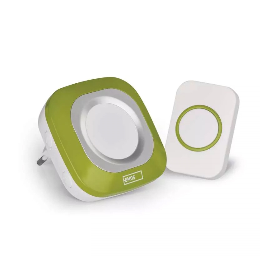 Draadloze deurbel met stekker 230V + 1xCR2032 IP44 groen
