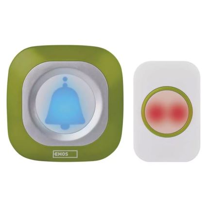 Draadloze deurbel met stekker 230V + 1xCR2032 IP44 groen
